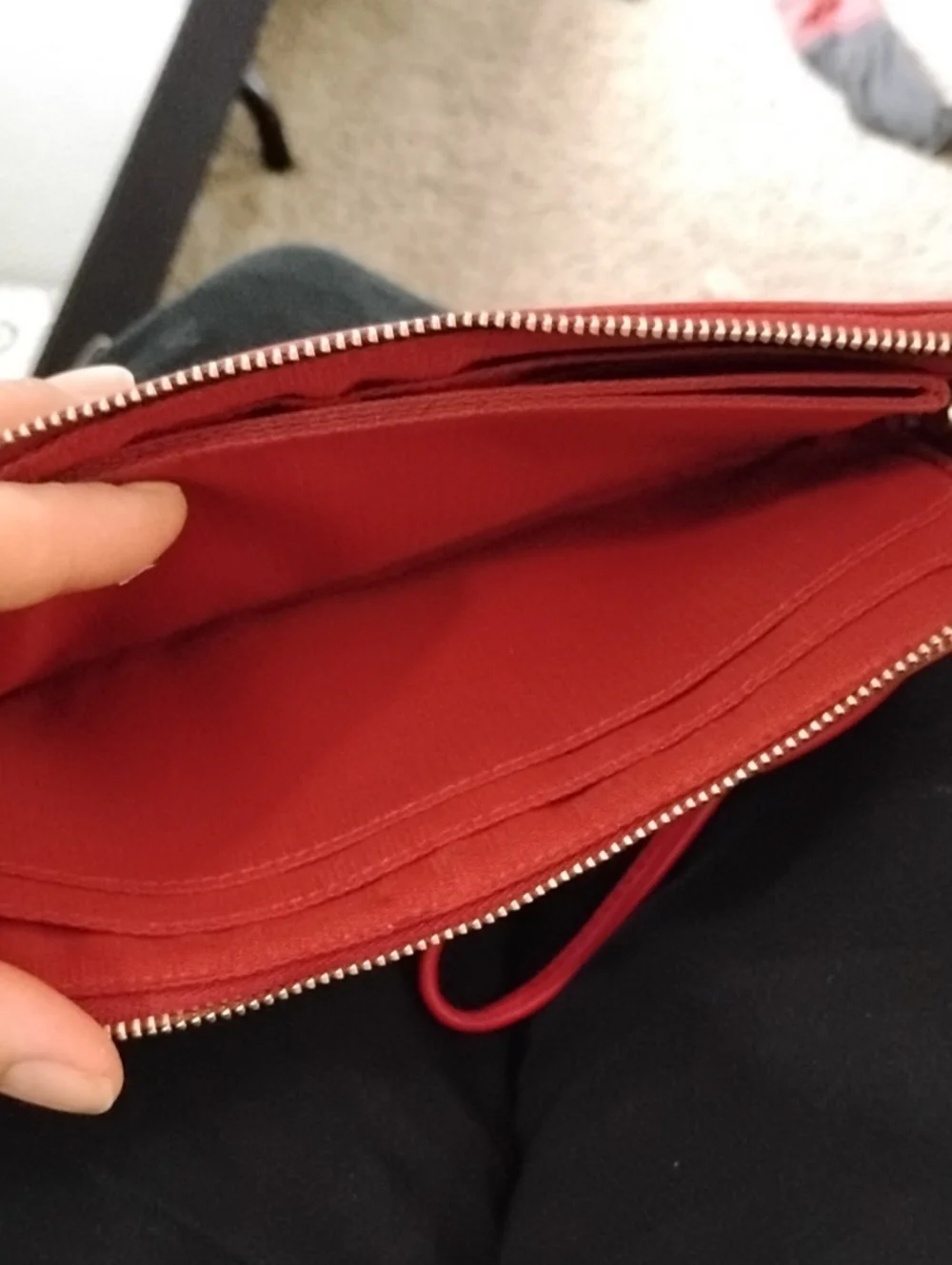 Coach Red Signature Zip Wallet